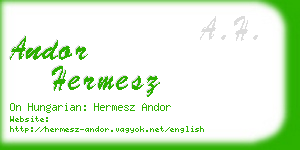 andor hermesz business card